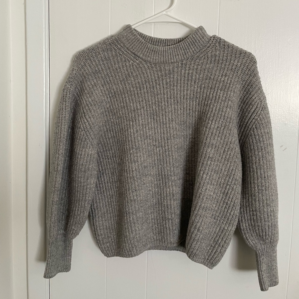 ASOS Gray Ribbed Knit Sweater